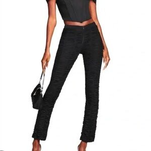 I.AM.GIA Ophelia Ruched Mesh Flare Pants – Black – XS